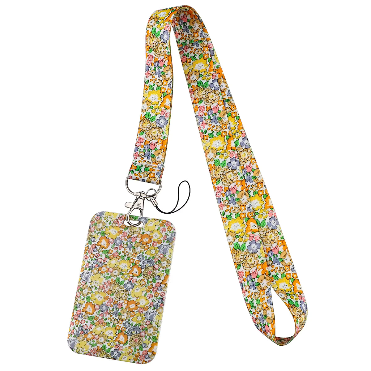 Lanyard con Portatarjetas en Acrílíco - Diseño Floral (Variedad)