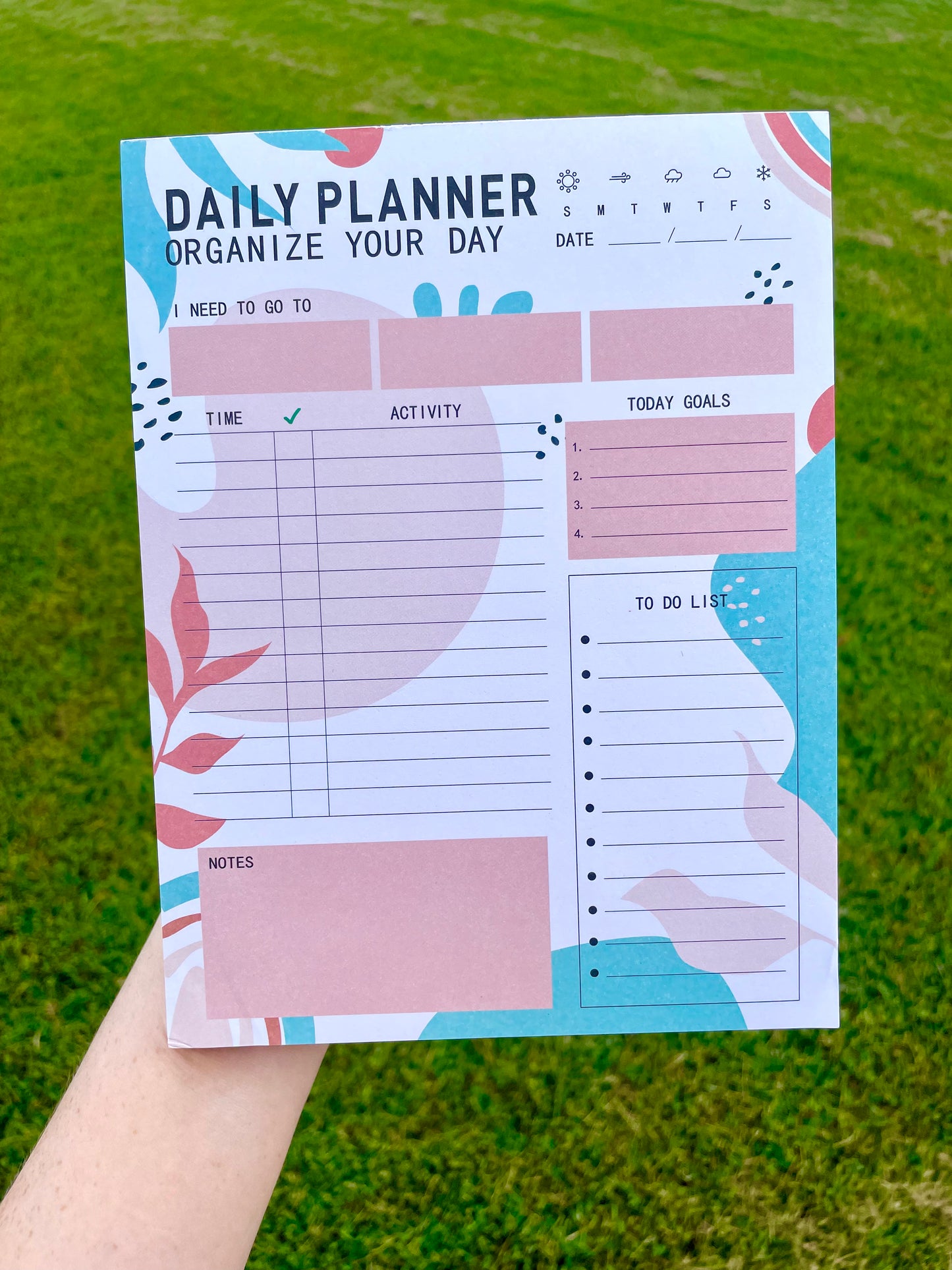 Planificadores Diarios, Semanales y Plan de Comidas - Liviano y Portátil
