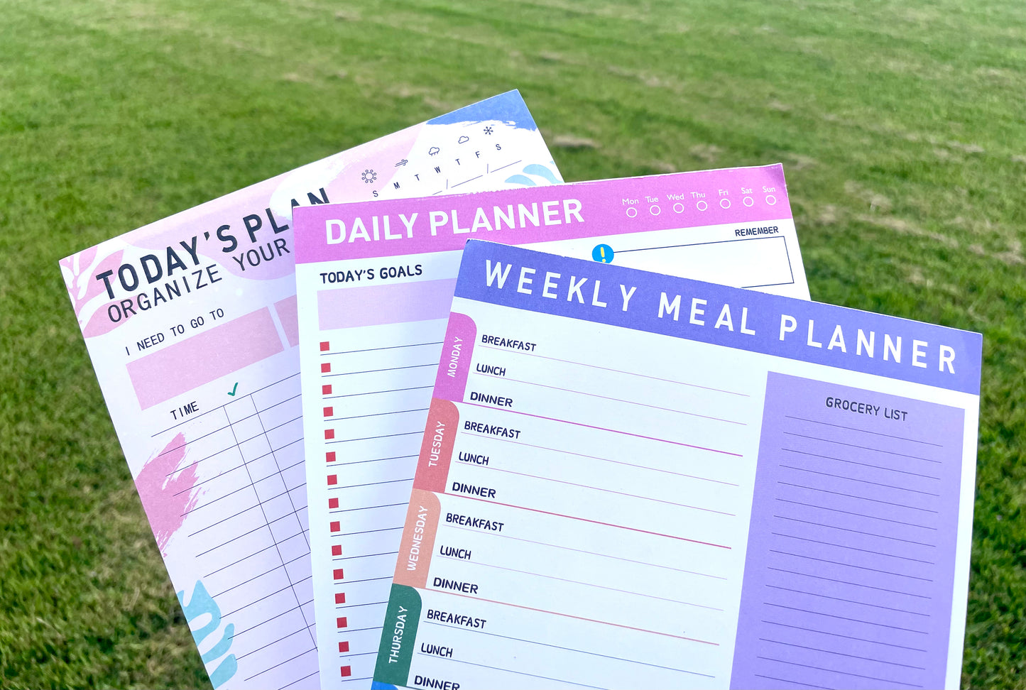 Planificadores Diarios, Semanales y Plan de Comidas - Liviano y Portátil
