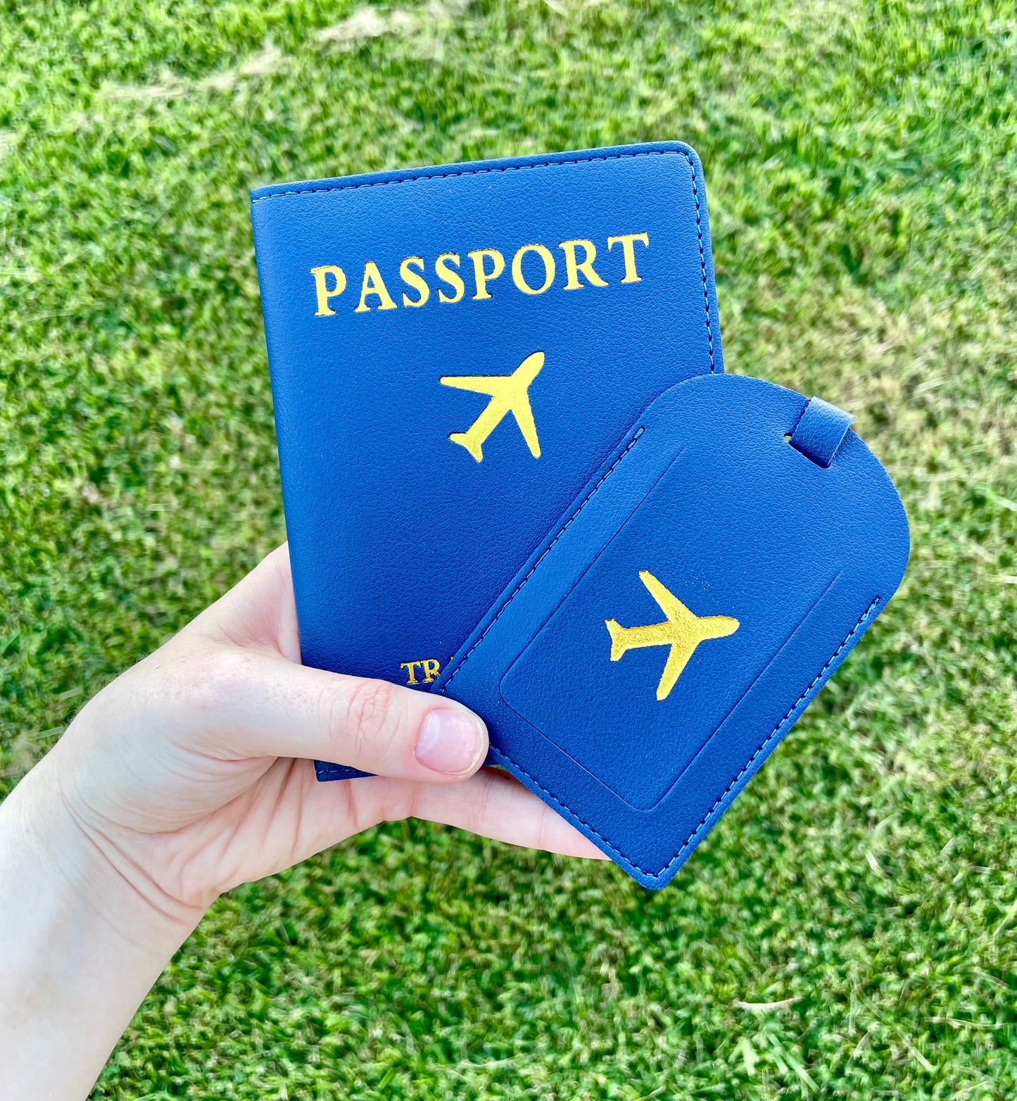 Estuche de pasaporte y etiqueta de maleta - Set para viaje