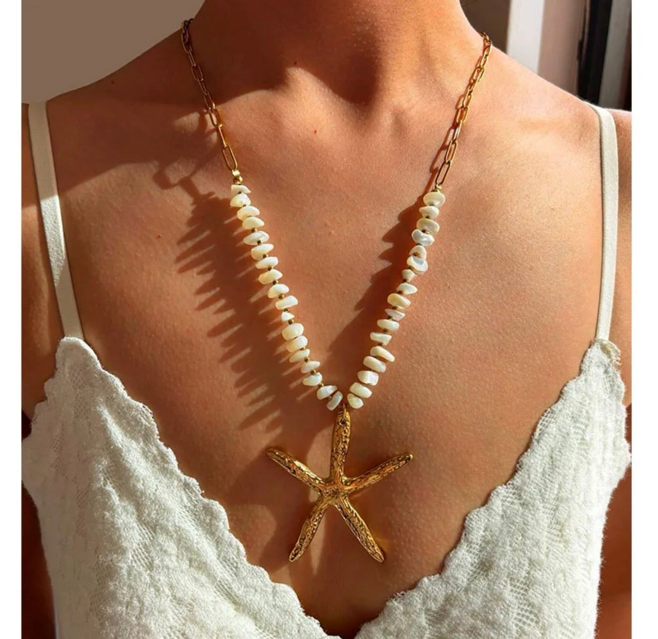 Collar Largo con Diseño de Estrella de Mar