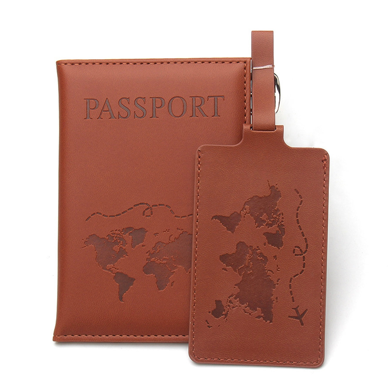 Estuche de pasaporte acolchonado y etiqueta de maleta - Set para viaje