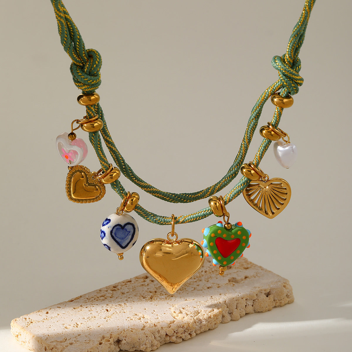 Collar con Cuentas en Vidrio de Colores (Variedad)
