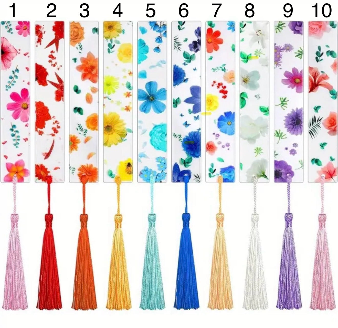 Marcadores de Libros - Diseño Floral en Acrílico