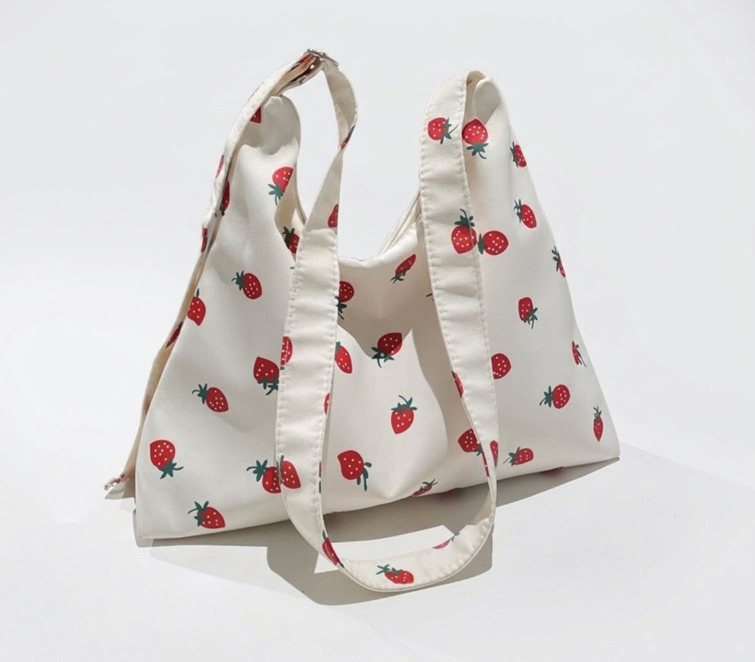Cartera de Hombro en Tela - Fresas