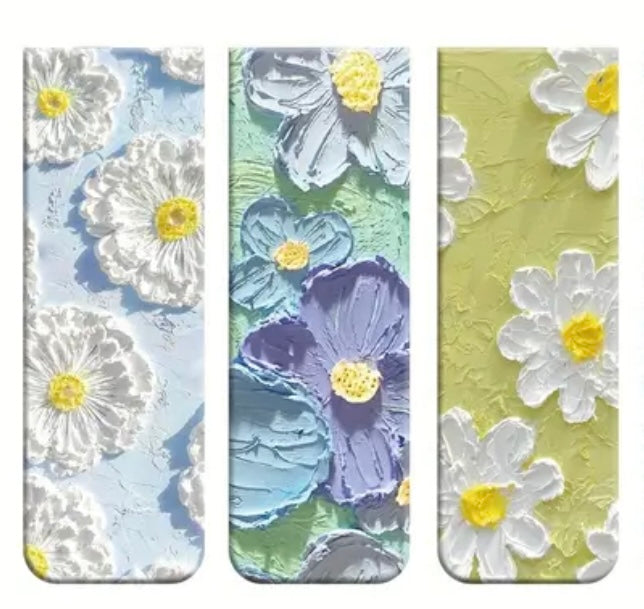 Marcadores de Libros Magnéticos - Diseño Floral