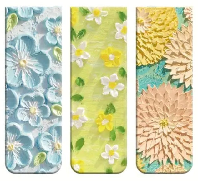 Marcadores de Libros Magnéticos - Diseño Floral
