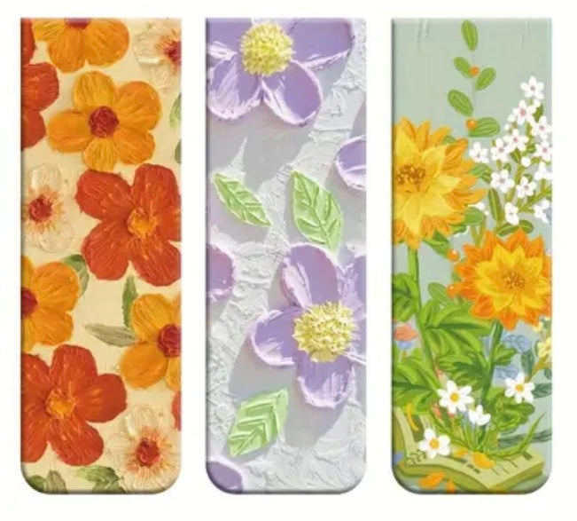Marcadores de Libros Magnéticos - Diseño Floral