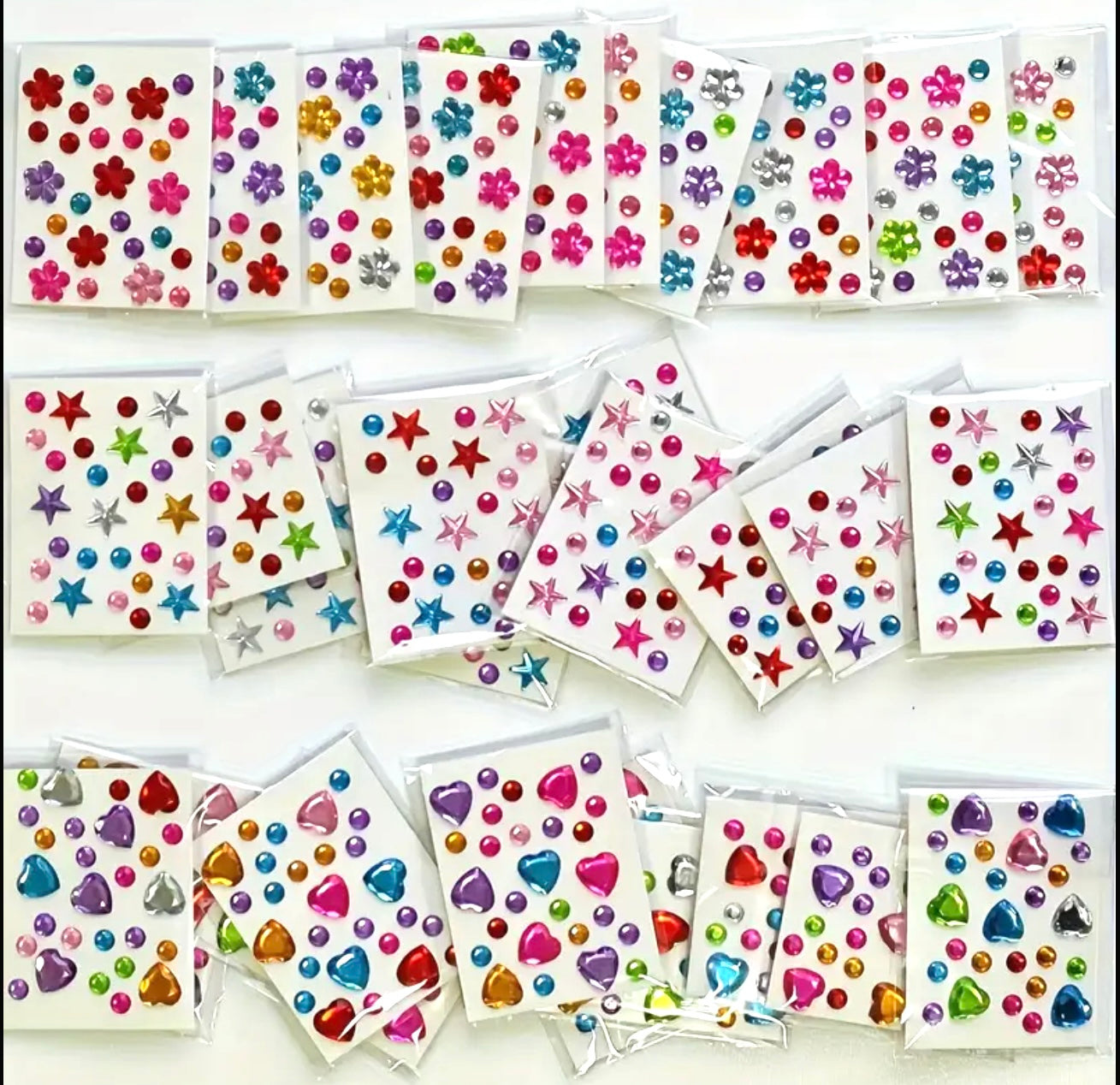 Tarjeta con Stickers en Diseño de Diamantes (Variedad)