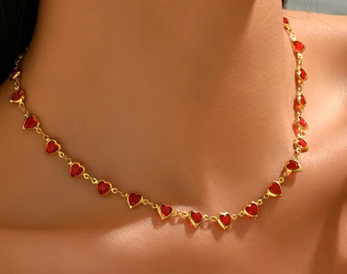 Collar de Corazones en Acero Inoxidable