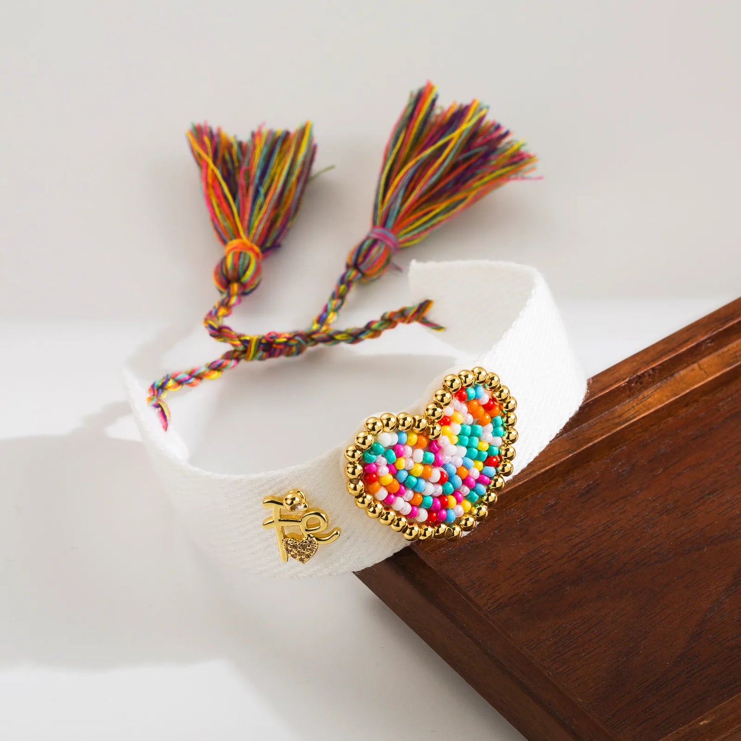 Pulsera Boho en Tela - Frase Fé (Variedad)