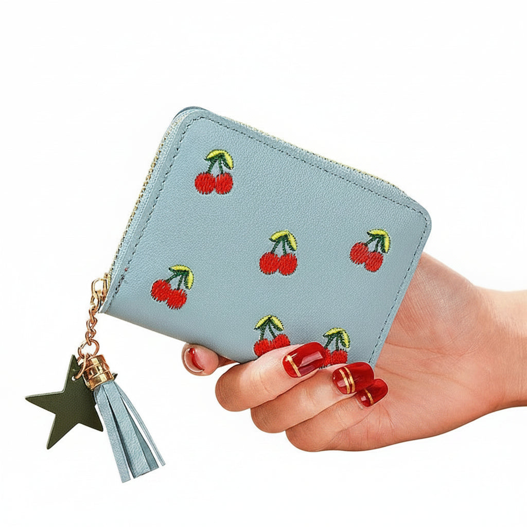 Wallet Portátil y Compacta - Diseño de Cherry 🍒