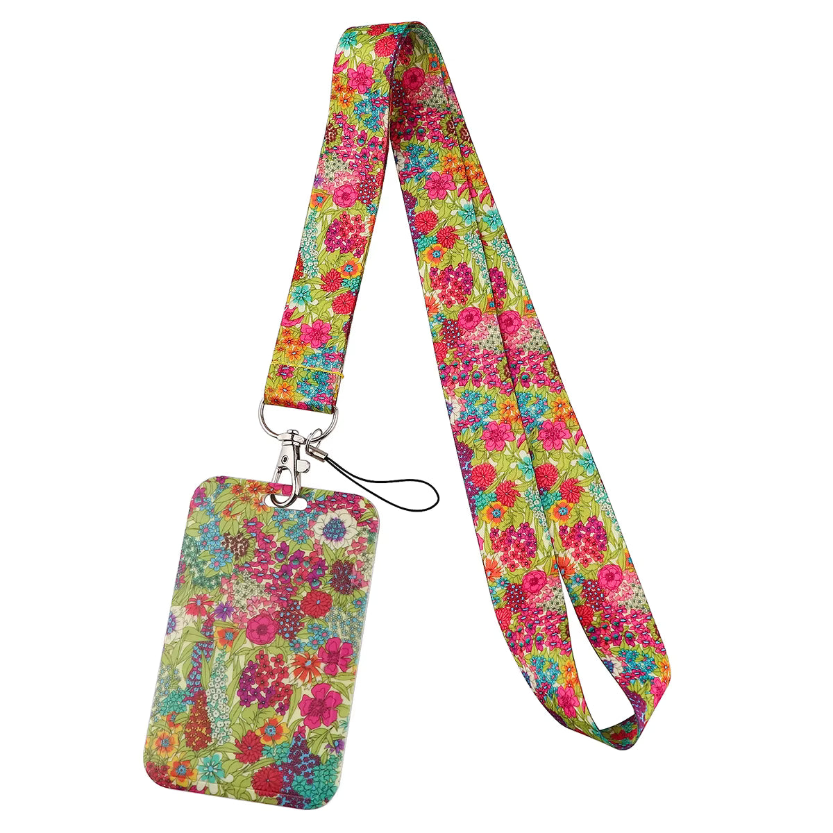 Lanyard con Portatarjetas en Acrílíco - Diseño Floral (Variedad)