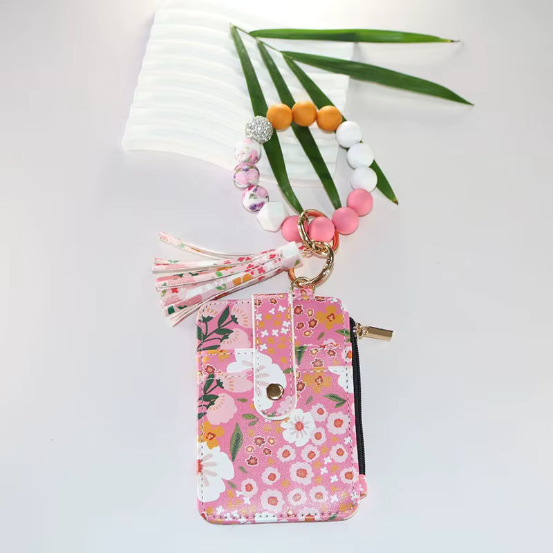 Mini Wallet de Tarjetas con Monedero - Estilo pulsera con llavero (Variedad)