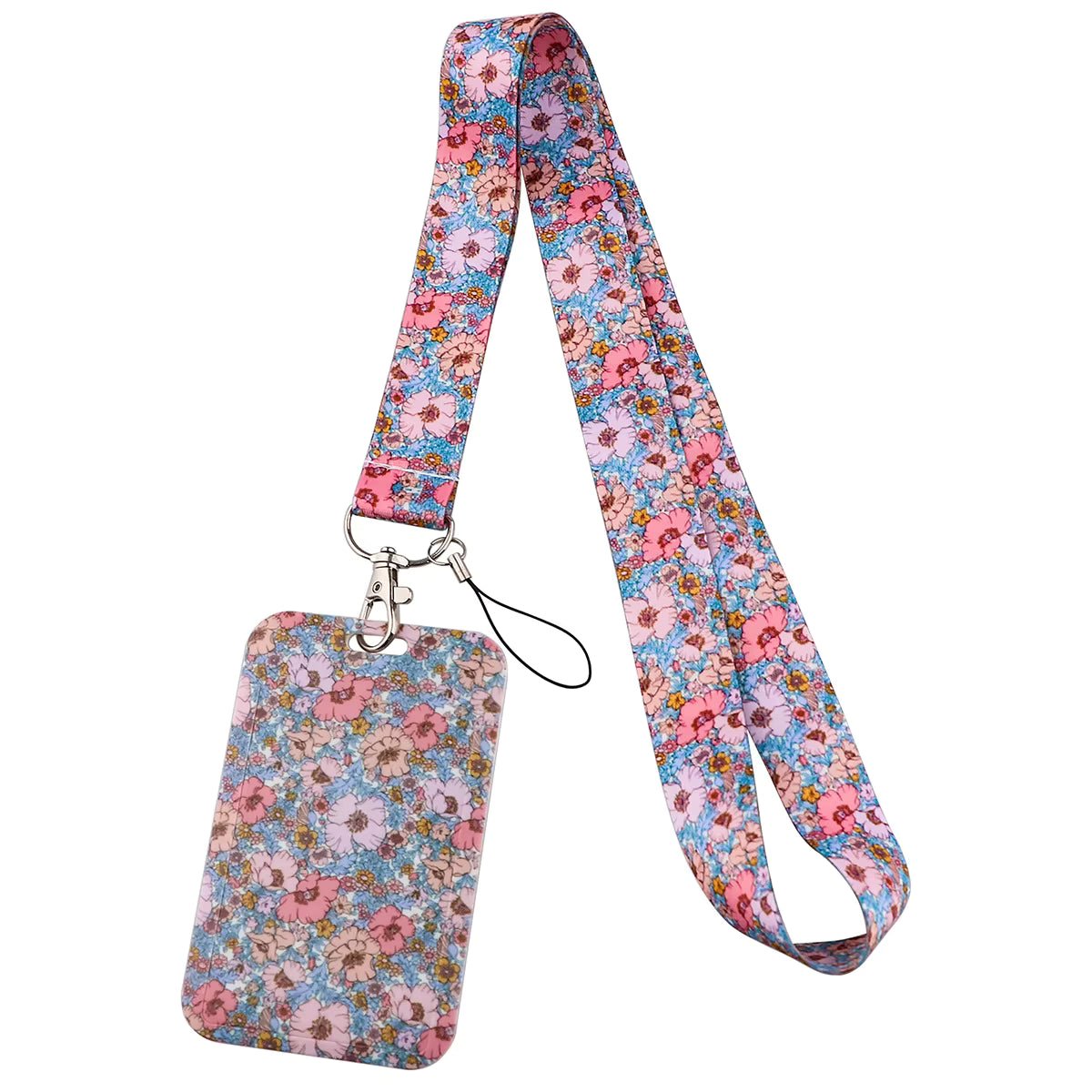 Lanyard con Portatarjetas en Acrílíco - Diseño Floral (Variedad)