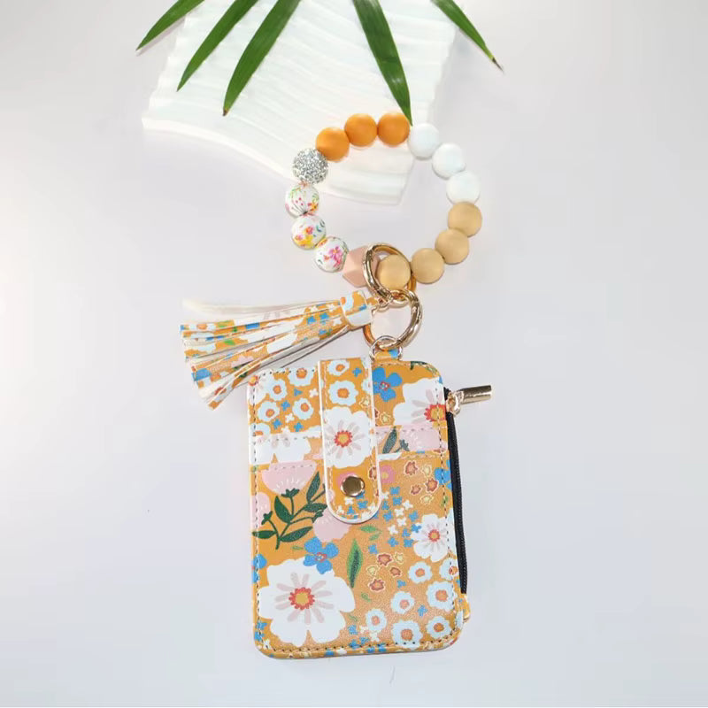 Mini Wallet de Tarjetas con Monedero - Estilo pulsera con llavero (Variedad)