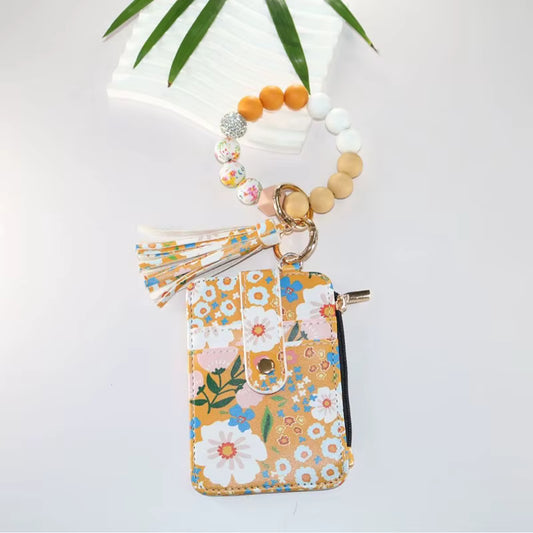 Mini Wallet de Tarjetas con Monedero - Estilo pulsera con llavero (Variedad)