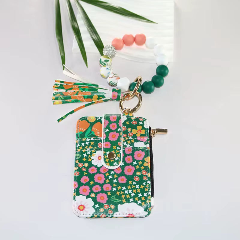 Mini Wallet de Tarjetas con Monedero - Estilo pulsera con llavero (Variedad)