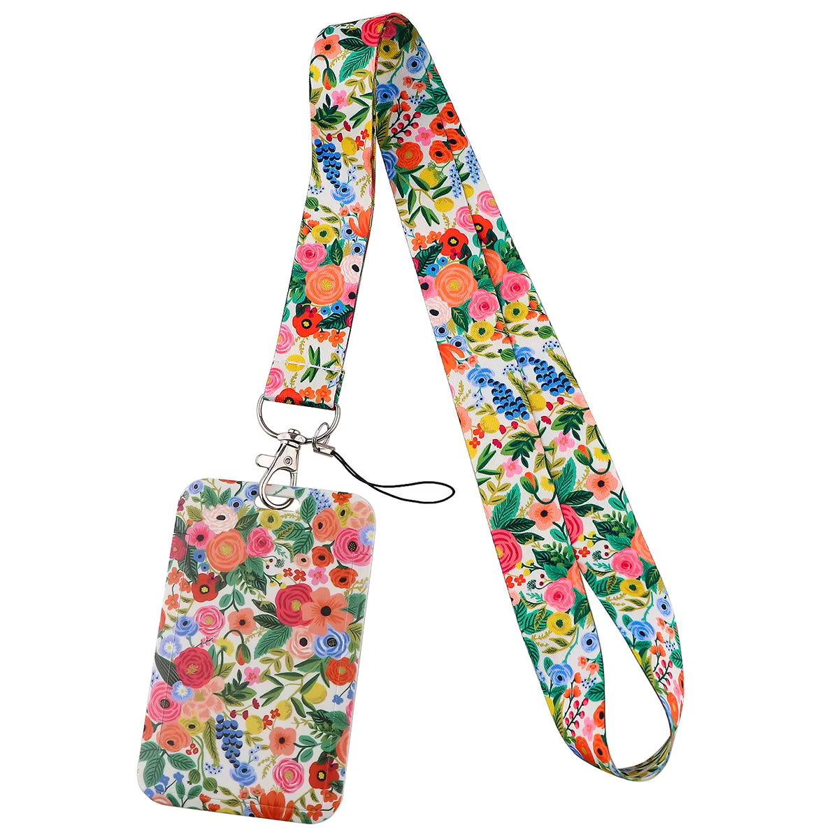 Lanyard con Portatarjetas en Acrílíco - Diseño Floral (Variedad)