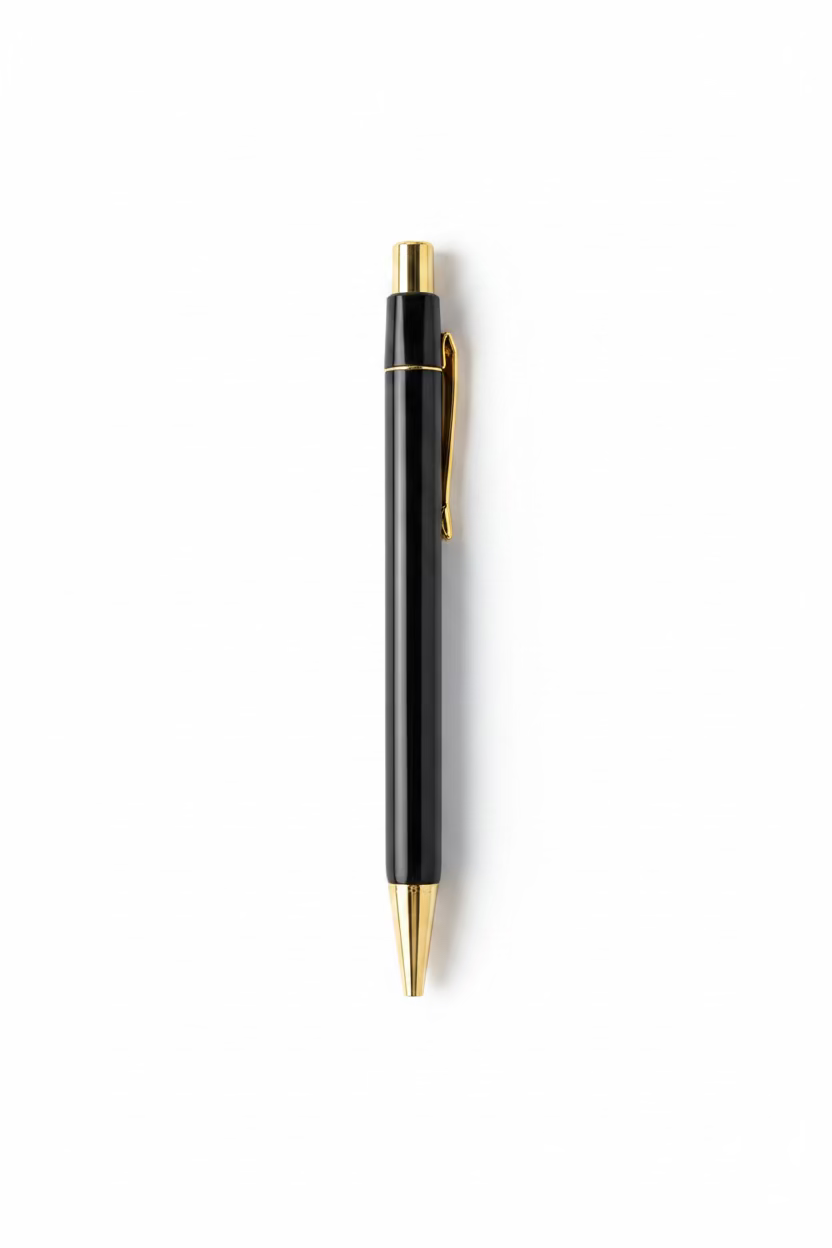 Bolígrafos con Detalles Dorados - Tinta Negra