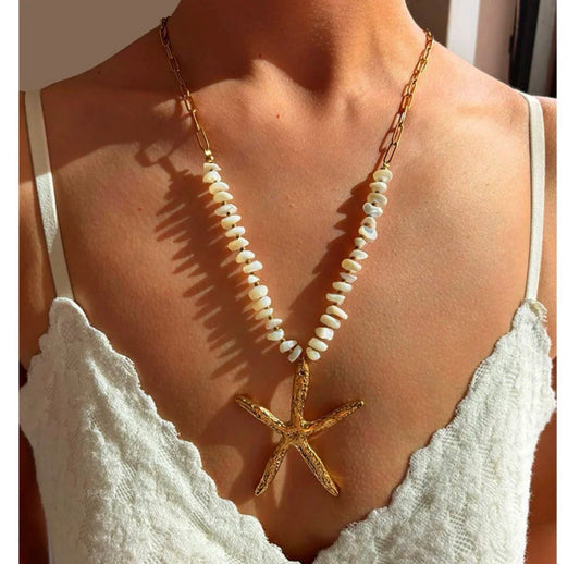 Collar Largo con Diseño de Estrella de Mar