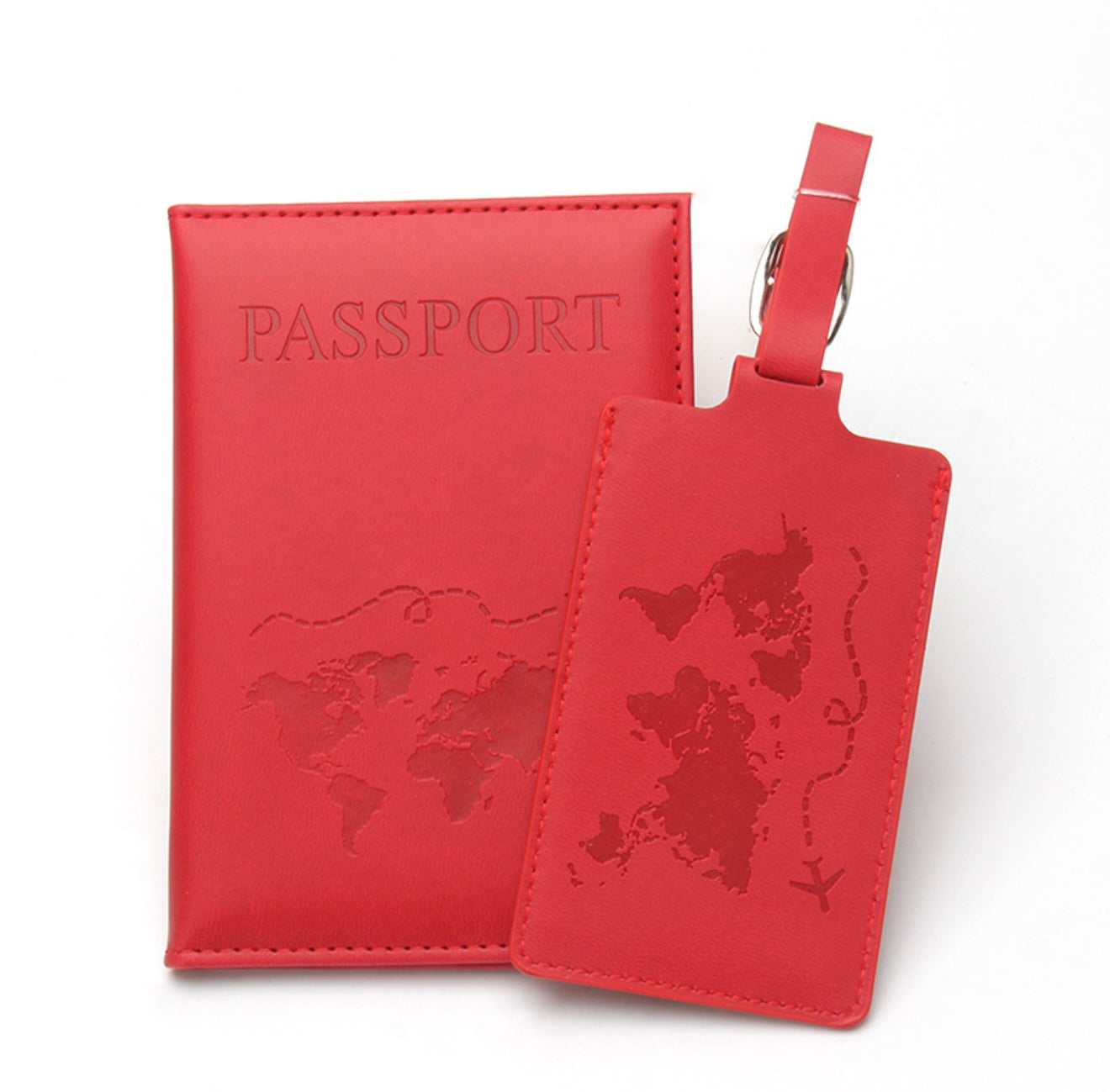 Estuche de pasaporte acolchonado y etiqueta de maleta - Set para viaje