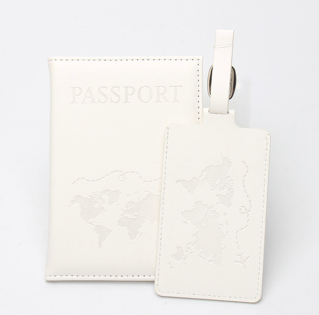Estuche de pasaporte acolchonado y etiqueta de maleta - Set para viaje