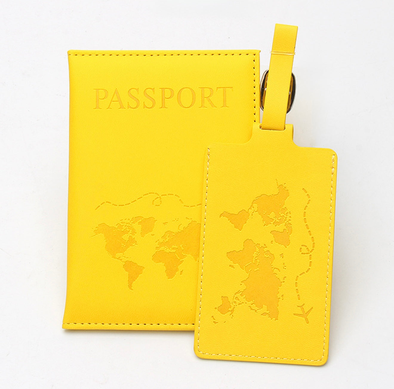Estuche de pasaporte acolchonado y etiqueta de maleta - Set para viaje