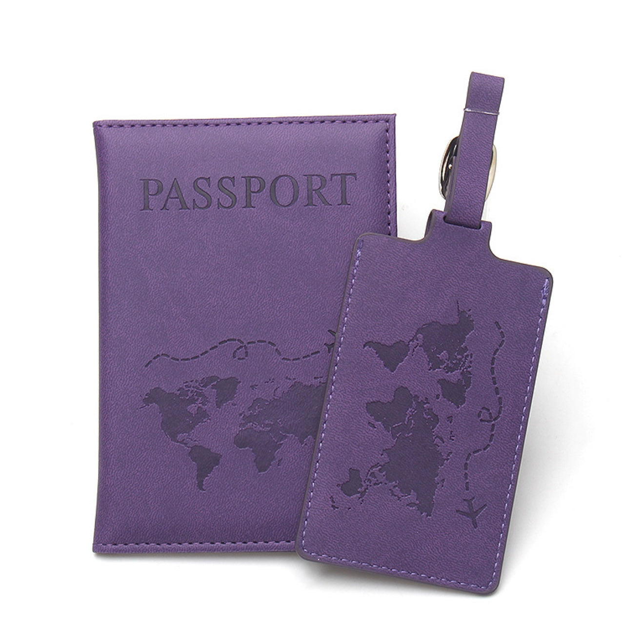 Estuche de pasaporte acolchonado y etiqueta de maleta - Set para viaje