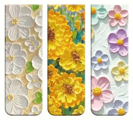 Marcadores de Libros Magnéticos - Diseño Floral