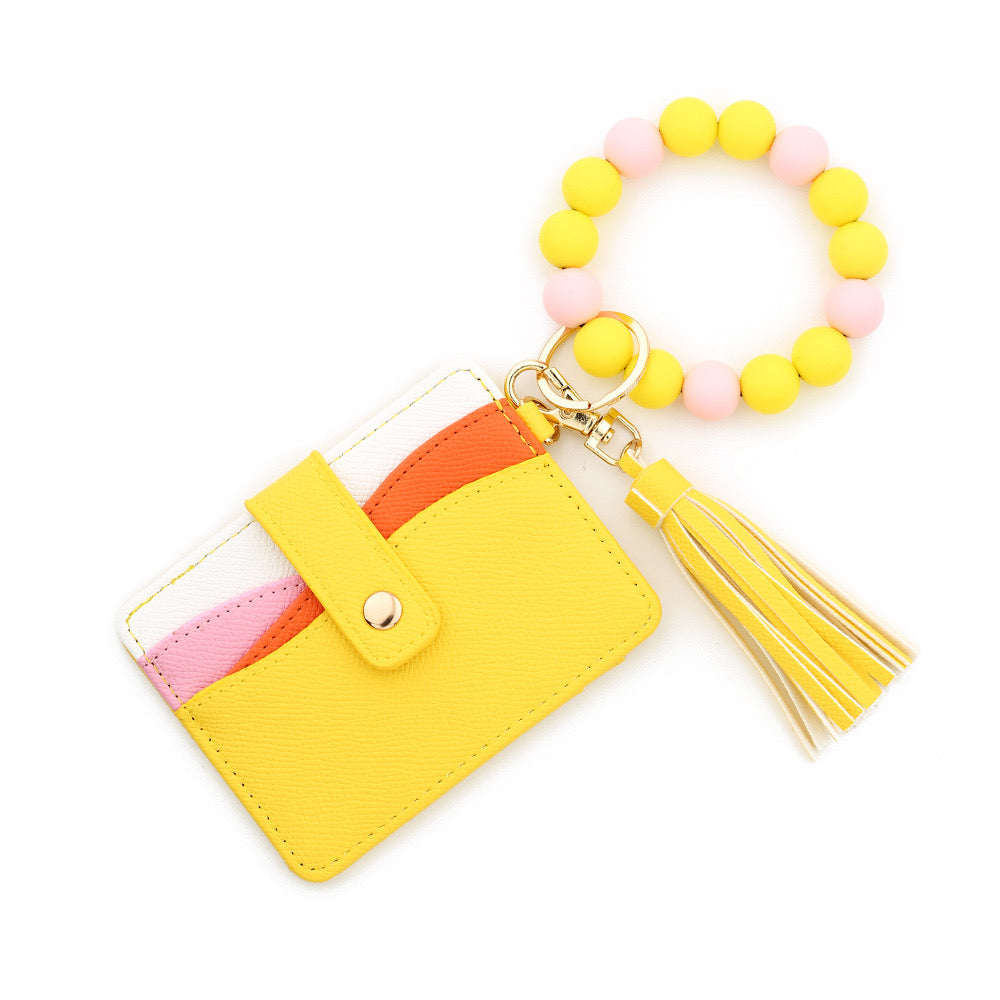 Mini Wallet de Tarjetas - Estilo pulsera con llavero (Variedad)
