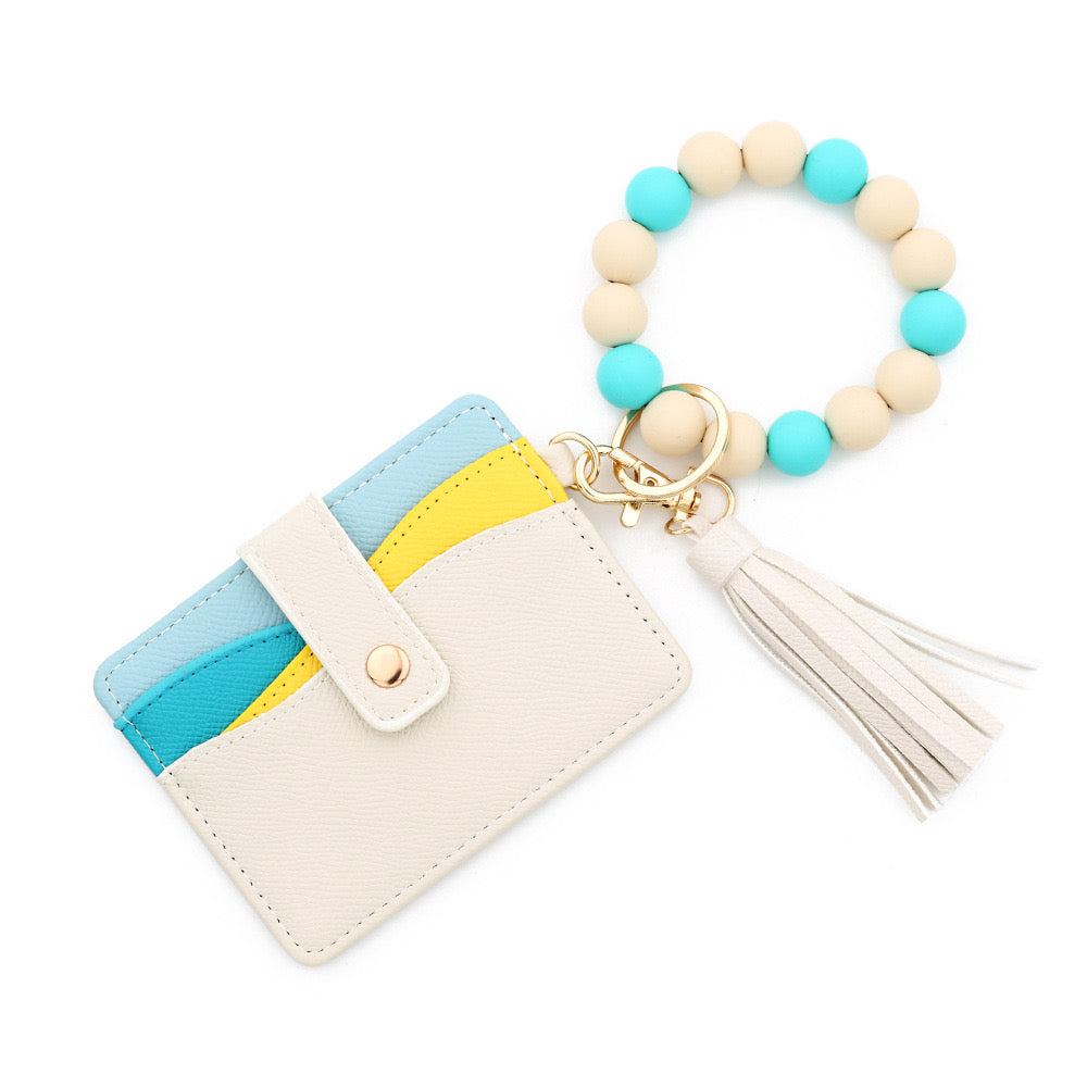 Mini Wallet de Tarjetas - Estilo pulsera con llavero (Variedad)