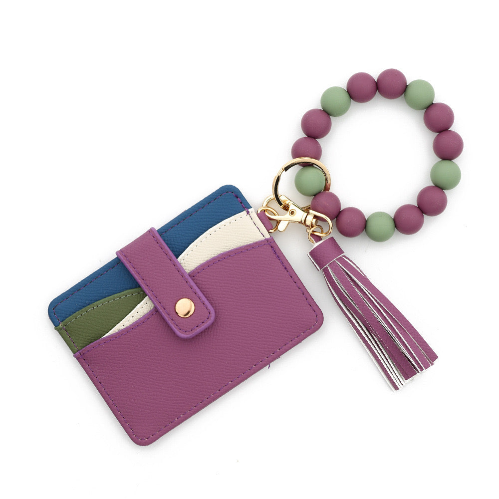 Mini Wallet de Tarjetas - Estilo pulsera con llavero (Variedad)