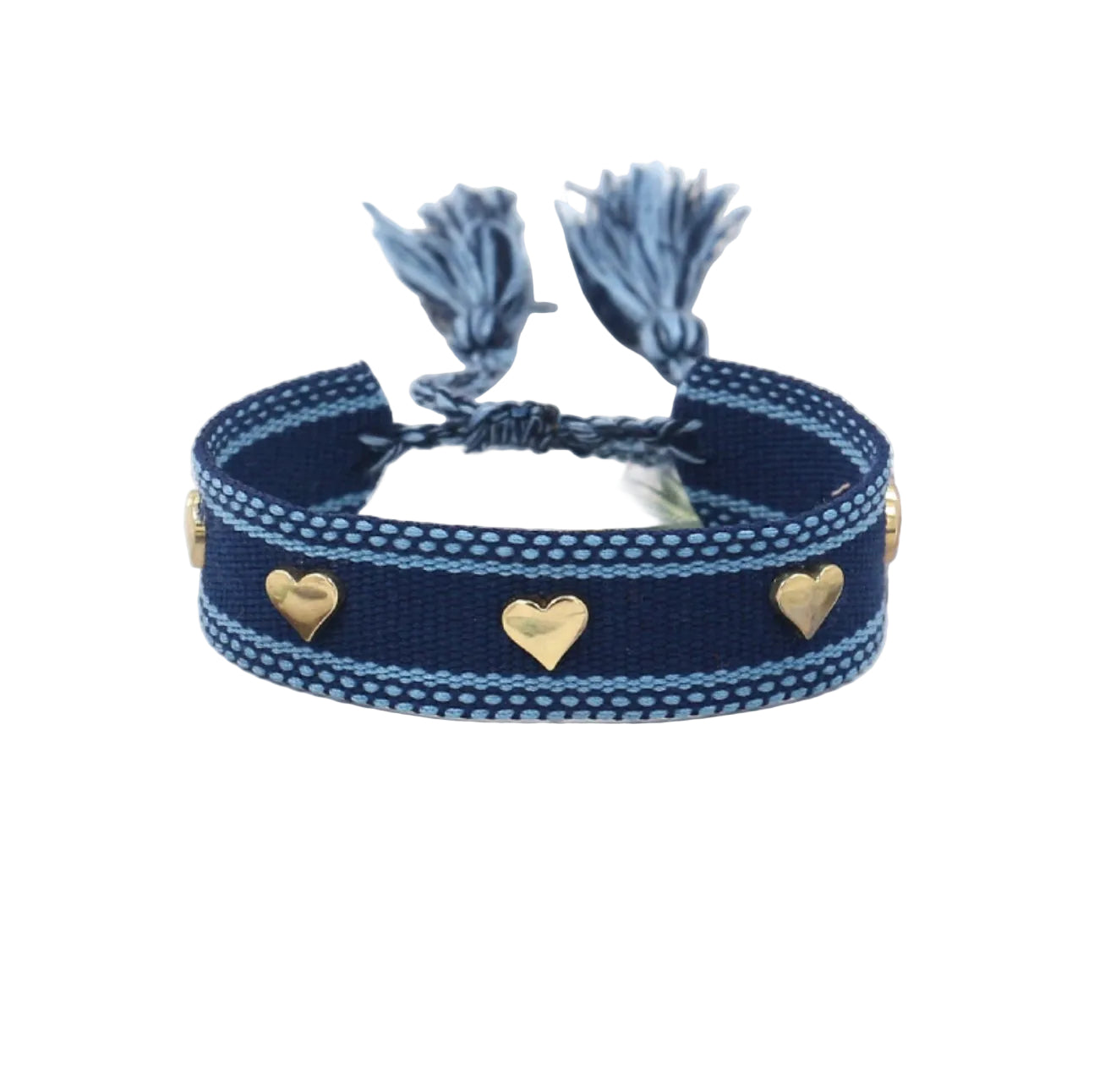 Pulsera Boho en Tela Algodón con Corazones (Variedad)