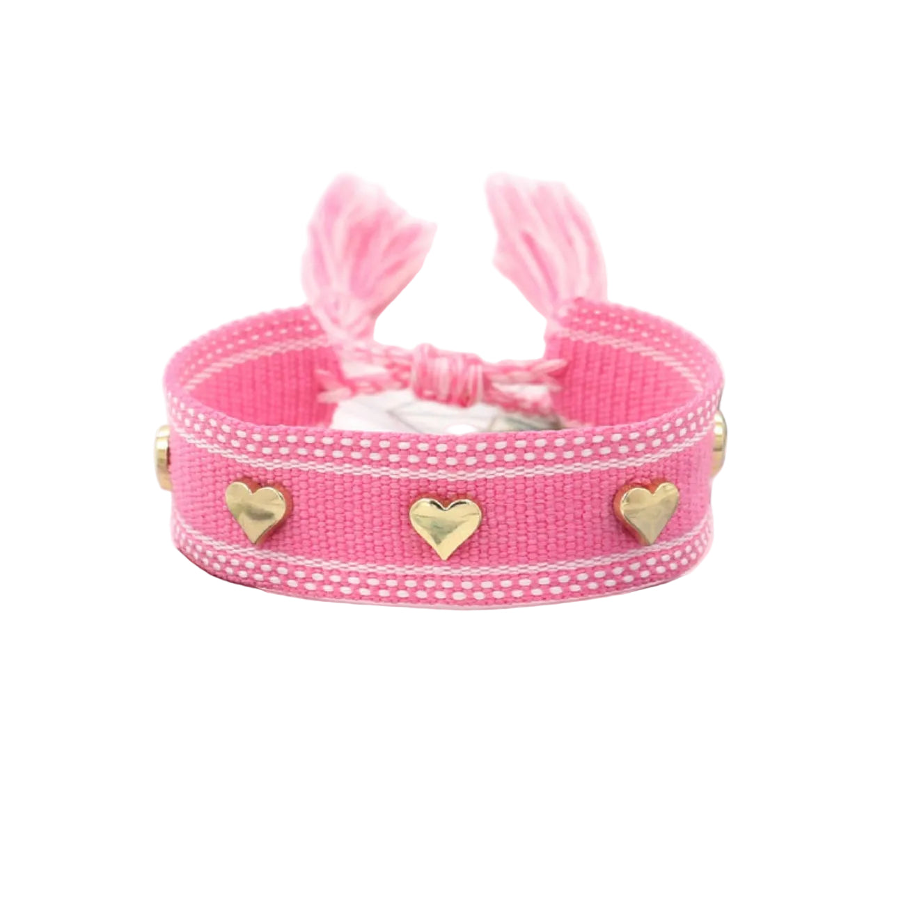 Pulsera Boho en Tela Algodón con Corazones (Variedad)