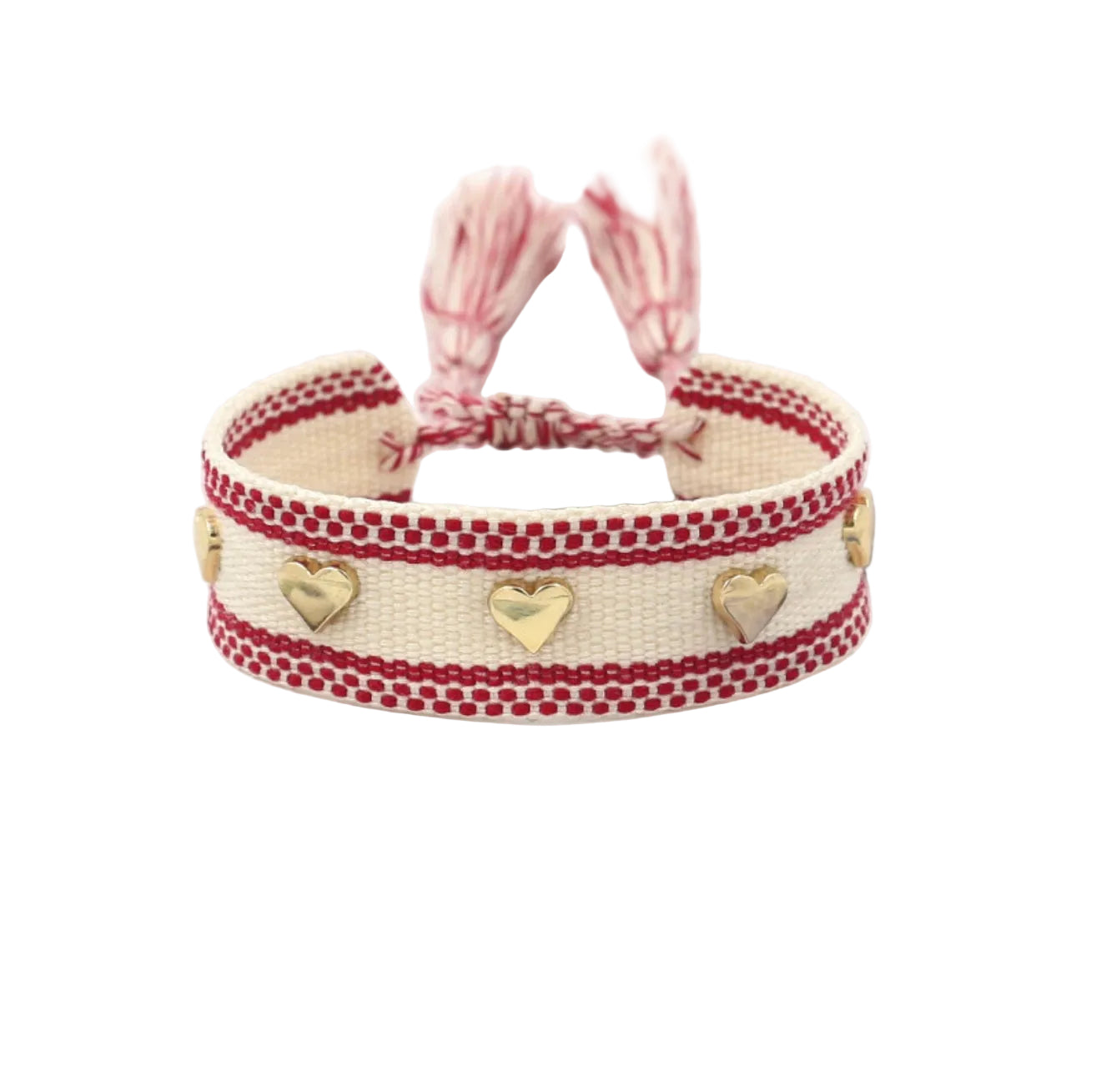 Pulsera Boho en Tela Algodón con Corazones (Variedad)