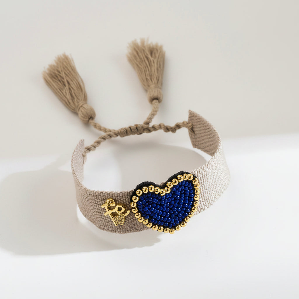 Pulsera Boho en Tela - Frase Fé (Variedad)