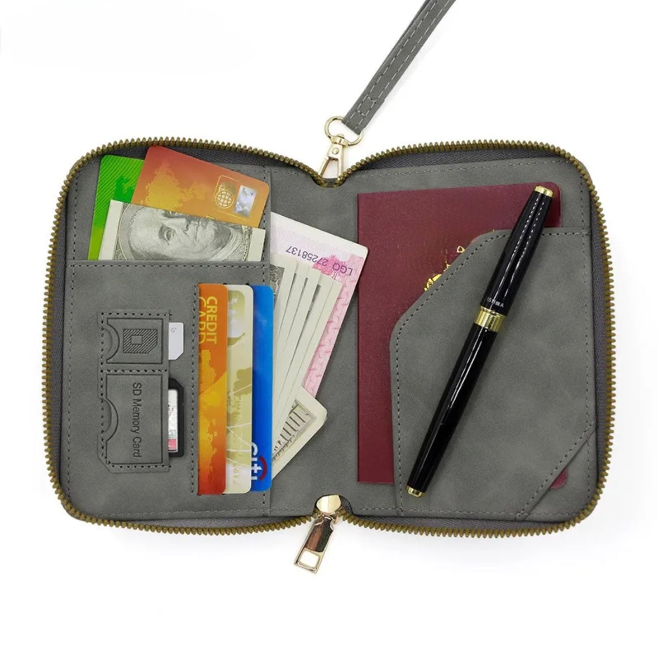 Wallet de Pasaporte con Llavero de Mano (Variedad)