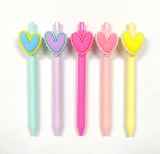 Bolígrafos Diseño de Corazón - Tinta Negra (Variedad)