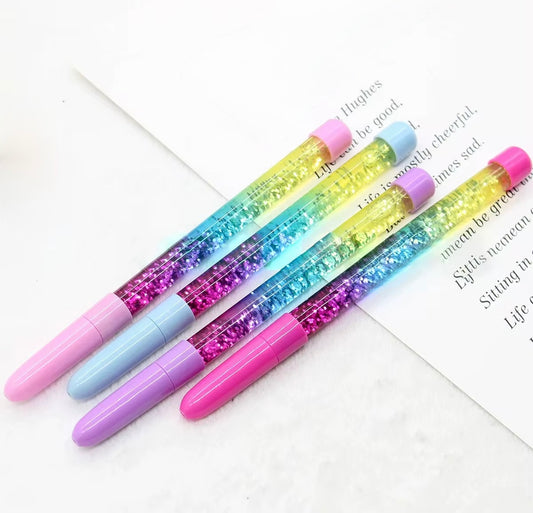 Bolígrafos con Diseño de Agua y Brillo -  Tinta Azul