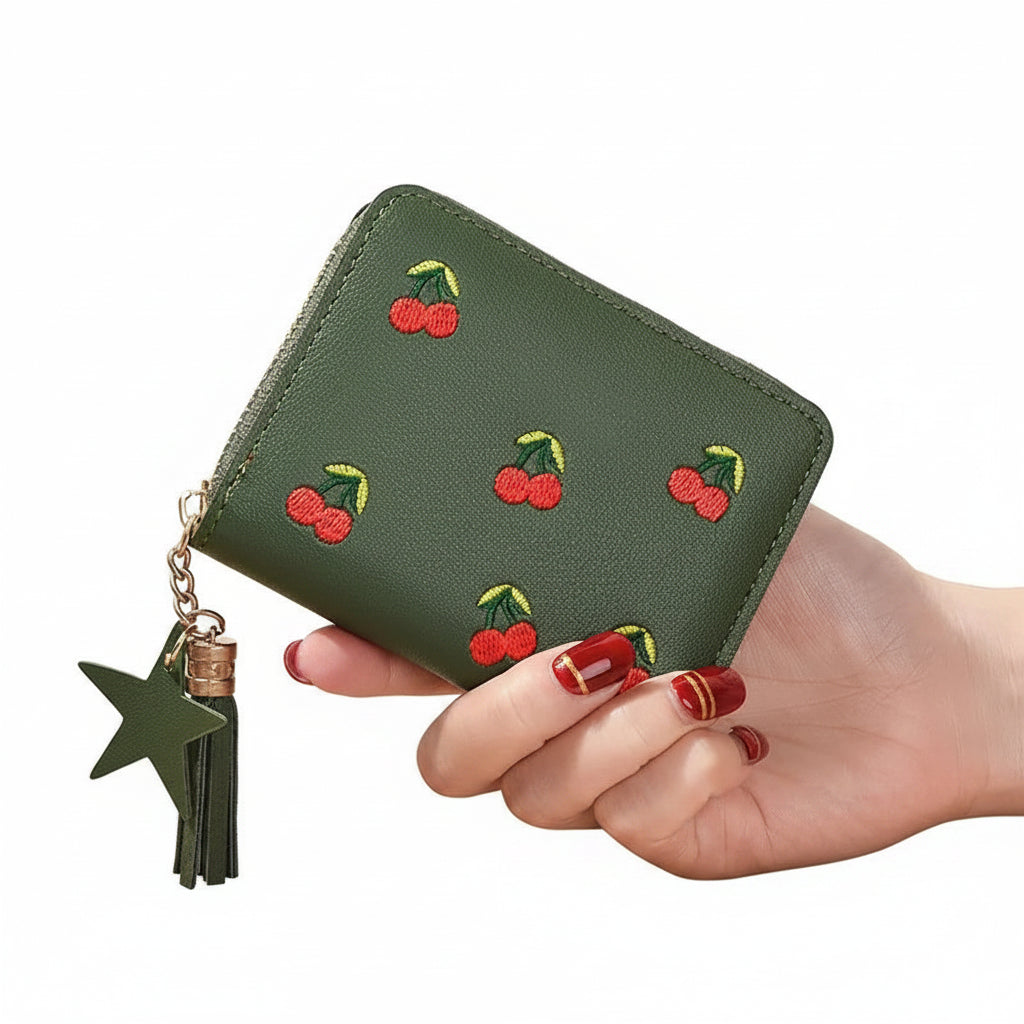 Wallet Portátil y Compacta - Diseño de Cherry 🍒