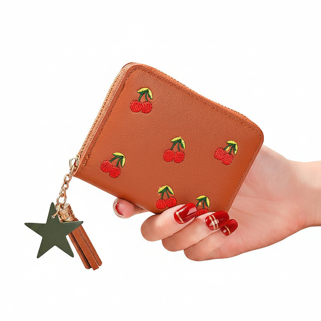 Wallet Portátil y Compacta - Diseño de Cherry 🍒