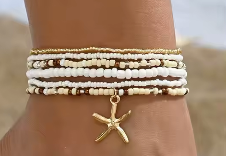 Pulsera de Tobillo Boho - Multicolores o Blanco