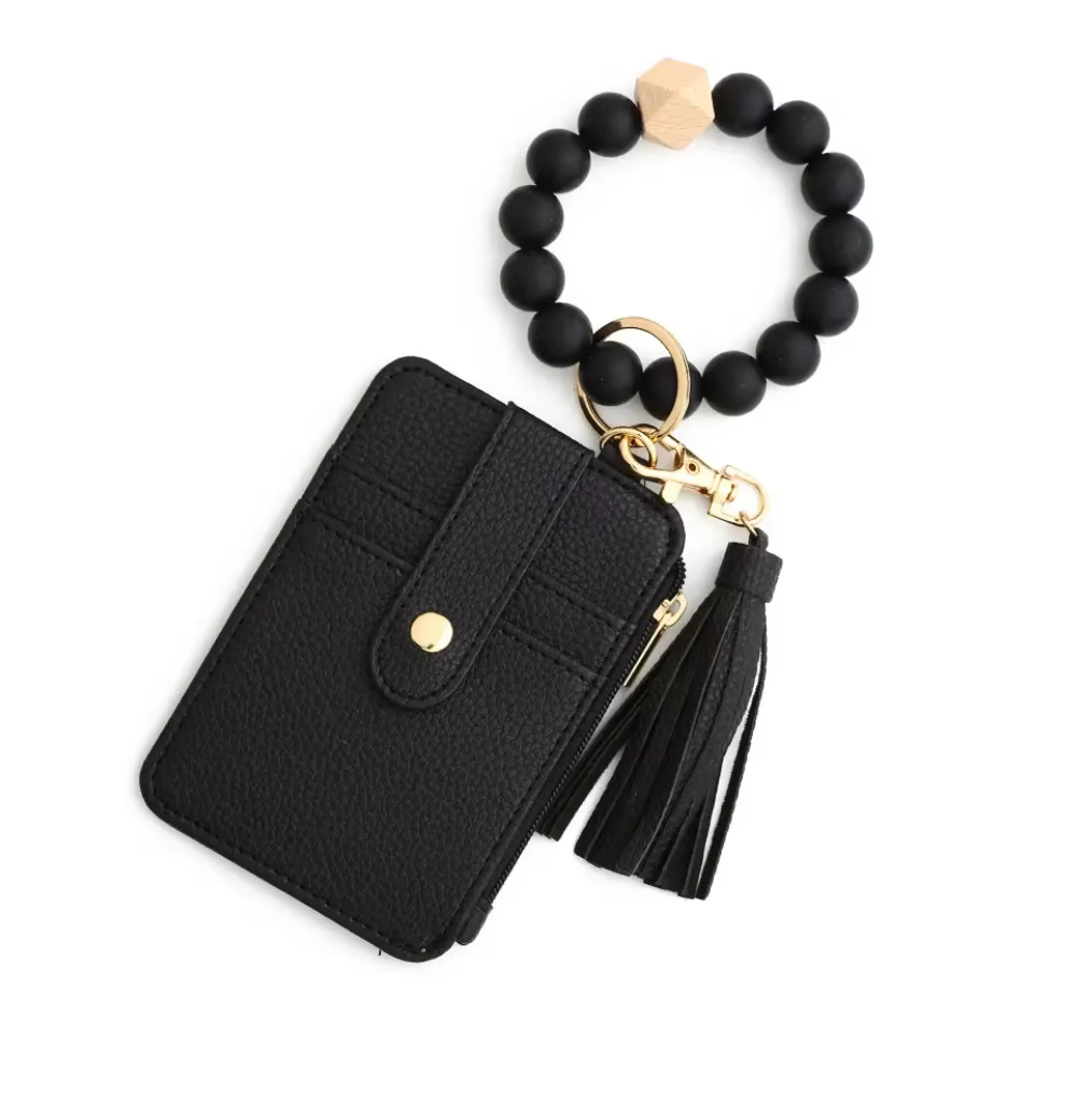 Mini Wallet de Tarjetas con Monedero - Estilo pulsera con llavero (Variedad)
