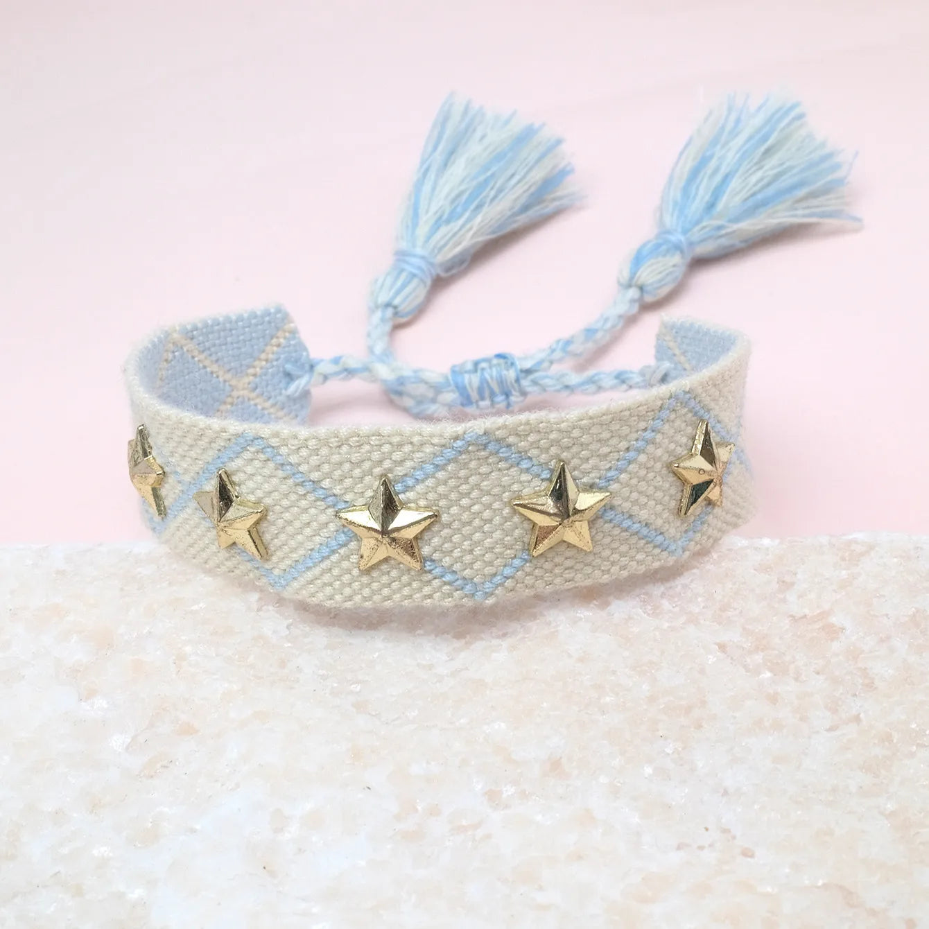 Pulsera Boho en Tela Algodón con Estrellas (Variedad)