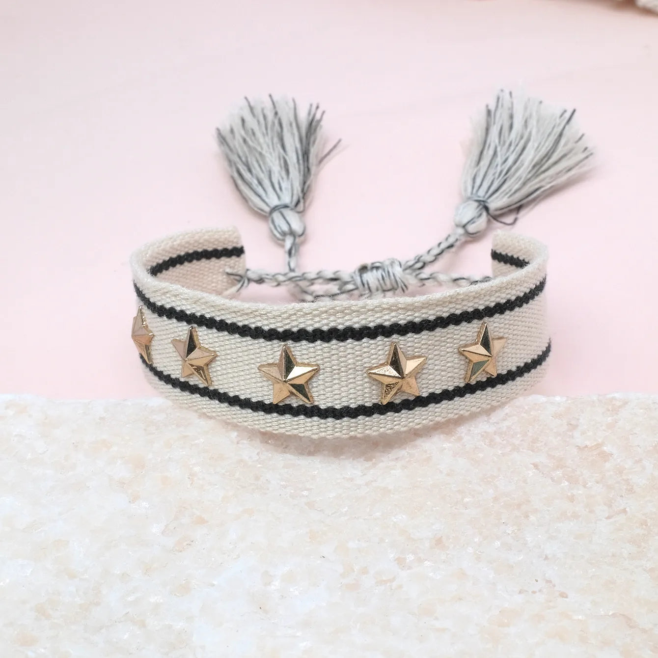 Pulsera Boho en Tela Algodón con Estrellas (Variedad)