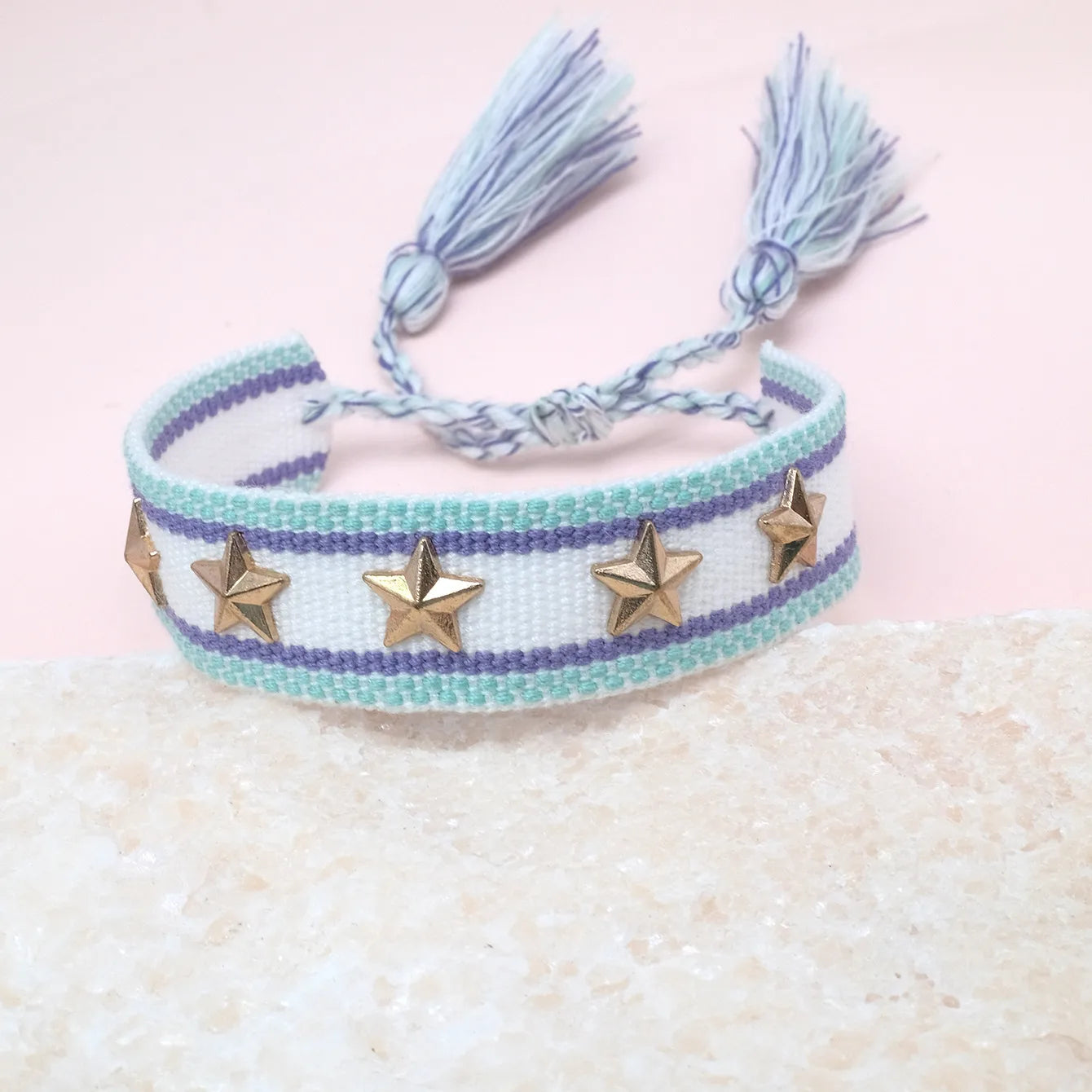 Pulsera Boho en Tela Algodón con Estrellas (Variedad)