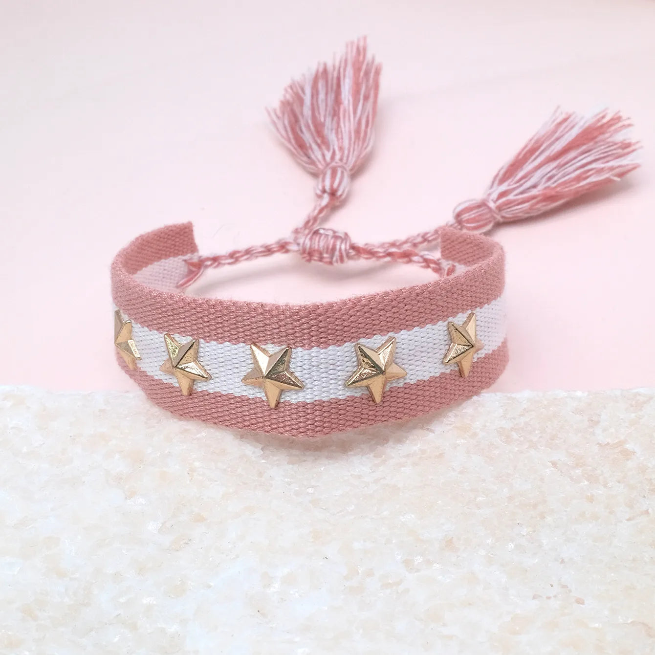 Pulsera Boho en Tela Algodón con Estrellas (Variedad)