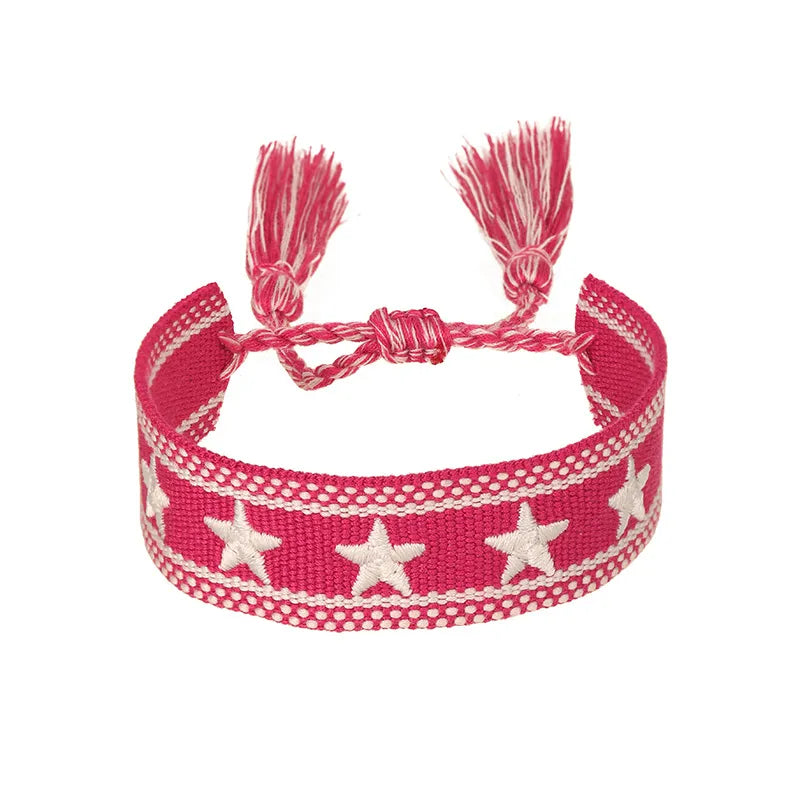 Pulsera Boho en Tela Algodón con Estrellas (Variedad)