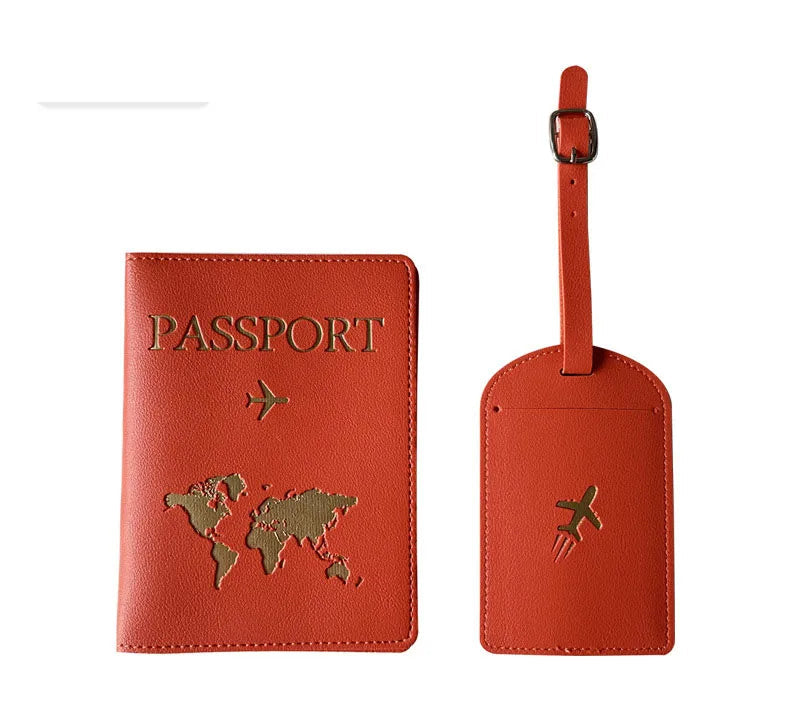 Estuche de pasaporte y etiqueta de maleta - Set para viaje